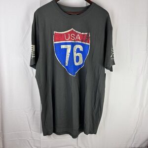 Grunt Style Men's Gray Cotton Route 76 Short Sleeve Shirt Size XXXL Stretch USA